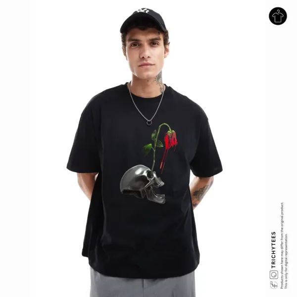 Skull Roses Oversized T-Shirt