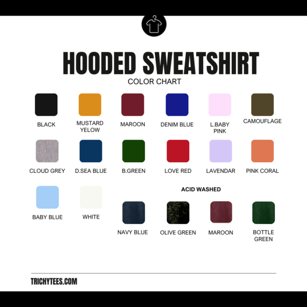 Hoodies Under 800 Color Chart