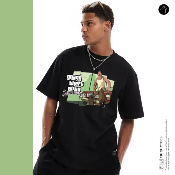 Grand Theft San Andreas Drop Shoulder T-Shirt